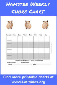 free weekly pet chore chart pet hamsters 4th 5th grade