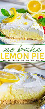 This Easy No Bake Lemon Pie Is Perfect For Hot Summer Days Loaded With Lemon Desserts Desserts No Bake Lemon Pie