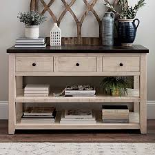 Franklin wooden bedside table in black with 2 drawers. Franklin 3 Drawer 2 Shelf Console Table Kirklands