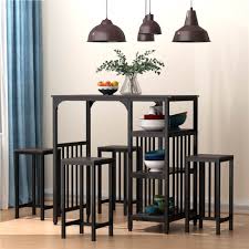 Pub table set with storage. Topmax 5 Piece Bar Table Set With 4 Stools Espresso