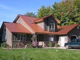 A copper roof is generally seen as being the most attractive of all metal roofing options and will instantly enhance a home's curb appeal. Copper Penny Home Coated Metals Group Copper Roof House Metal Roof Colors Copper Metal Roof