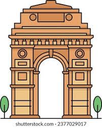 Famous India Gate Monument On White Stock Vector (Royalty Free) 235387714