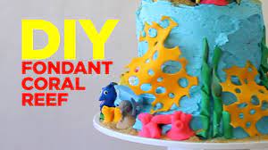 A very light and dry sugar coral that can be used as a filler or background material for many cake decorating purposes. Finding Dory Fondant Coral Reef Easy Cake Decor Youtube