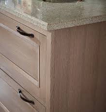 Highlighting The Quarter Sawn White Oak Grain Is The New Shale With Pewter Glaze Finish Its So White Oak Kitchen Oak Bathroom Cabinets Finish Kitchen Cabinets