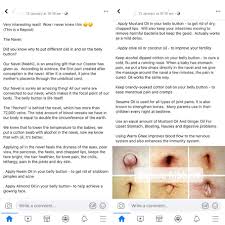 Put Mustard Oil In Your Bellybutton To Help Chapped Lips And Olive Oil To Improve Fertility Truly Insane Insanepeoplefacebook put mustard oil in your bellybutton to
