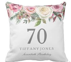 From roses to lilies and sunflowers to daisies, we have a wide assortment of 70th birthday flowers and balloons to choose from to get the party started. Elegant White Rose Pink Floral 70th Birthday Throw Pillow Zazzle Com 70th Birthday Gifts Homemade Birthday Gifts 70th Birthday