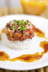 Spicy Tuna Tartare With Mango Chili Sauce The Earthy Delights Recipe Blog Spicy Tuna Chili Mango Farm Fresh Recipes
