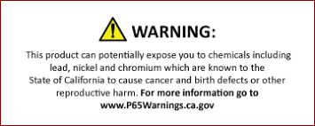 This means the oehha cannot offer information to help consumers figure out what the potential risk is with a specific product or how to avoid it. Quality Assurance California Prop 65 Warning G L Huyett