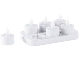 lunartec 6 akku led teelichter mit acrylglasern ladestation und fernbedienung