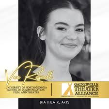 Congratulations to Vee Roszell! Vee will attend Gainesville Theatre  Alliance where she will pursue a degree in Theatre Arts. Vee's favorite MTC  memories are lighting designing Alice By Heart, Thespian Conference, and