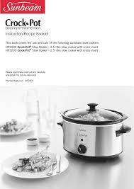 Having a good selection of healthy crock pot recipes that are. Sunbeam Hp2200 Hp3400 User Manual Manualzz