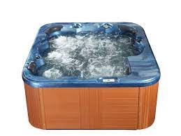 A large, usually wooden, container full of hot water in which more than one person can sit 2. Square Hot Tub With Led Blue Sanremo Beliani De