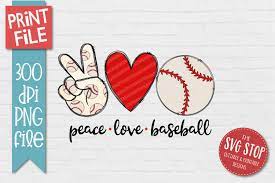 Download Peace Love Baseball Sublimation Design Png 477404 Sublimation Design Bundles