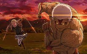 Attack on titan by raydopesan. Hd Wallpaper Anime Attack On Titan Armored Titan Reiner Braun Sunset Wallpaper Flare