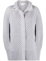 Check spelling or type a new query. High Neck Honeycomb Knit Wool Blend Cape In Grey