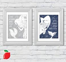 Shark And Mermaid Children S Bathroom Sentiment By Redlemonprints Childrens Bathroom Mermaid Bathroom Decor Bathroom Kids