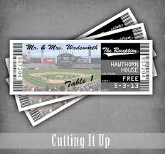 Baseball Wedding Ticket Place Cards Baseball Place Cards