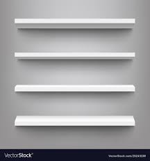 White Shelves For Product Display Mockup Vector Image On Vectorstock Retail Display Shelves White Shelves Shelves