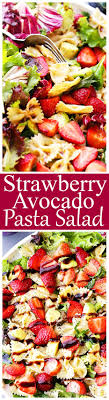 Strawberry Avocado Pasta Salad With Balsamic Glaze Recipe Diethood Avocado Pasta Salad Pasta Salad Delicious Salads
