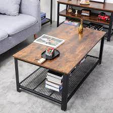 Oct 04, 2019 · this leiper's fork, tennessee, home is bursting at the beams with ingenious ideas for all things rustic, reclaimed, and repurposed. 17 Stories Industrial Coffee Table With Storage Shelf For Living Room Rustic Brown Wayfair