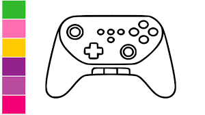Coloring Gamepad With Gouache And Easy Drawing Video For Kids Drawing Videos For Kids Easy Drawings Drawing Videos