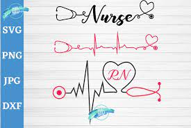 Download Nurse With Heartbeat And Stethoscope Svg Nurse Svg Nursing 91741 Cut Files Design Bundles