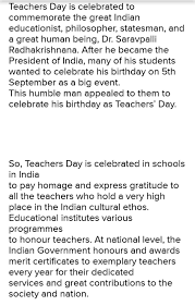 Annual day celebration annual day celebration sgnps, adarsh nagar, hosted annual day celebration at shah auditorium on 5th january 2008. Essay Of Teacher Day 100 Words Brainly In