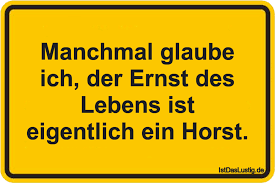 Manchmal Glaube Ich Der Ernst Des Lebens Ist Eigentlich Ein Horst Gefunden Auf Https Www Istdaslustig De Spruch 4308 Lustig Funny Quotes Words Quotes