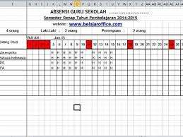 Download Format Absensi Guru Excel Belajar Office
