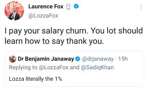She will only be taking the average yearly worker's wage in the uk, around £35,000. Nadia Whittome Mp On Twitter This Is Laurence Fox S Response To An Nhs Doctor Who Criticised Him Imagine Being So Entitled As To Think That Nhs Staff Who Have Risked Their Lives