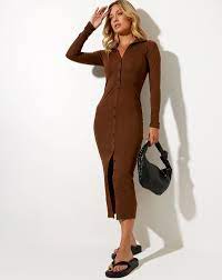 Free shipping by amazon +9. Button Up Long Sleeved Brown Maxi Dress Taryn Motelrocks Com