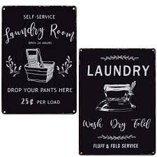 Then this laundry room sign is perfect for you! Pxiyou Laundry Room Open 24 Hours Wash Dry Fold Bundle Vintage Laundry Room Signs Rustic Wash Room Bathroom Room Country Home Decor 2pcs 8x12inch
