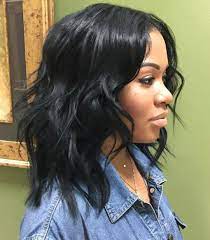 Shaggy Wavy Black Lob Hair Styles Hair Short Hair Styles