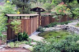 Japanese trellises are made in the same style but they have some addition of woods at top in different designs and styles. A Typical Japanese Garden With Wooden Japanese Fencing Design Idea The Aesthetic Natural Woode Japanese Garden Landscape Japanese Garden Design Modern Garden
