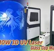 10W 3D Dynamic Focusing UV Laser Marking Machine with Protect Cover Glass  Cup Marking
