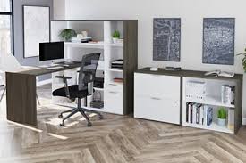 Back then you basically had to trot down to office depot and pick out some generic file cabinet that didn't match your desk style. Home Office L Desk Suite With File Cabinet And Storage Unit By Bestar Office Furniture Nbf Com