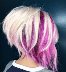 Stacked Bob With Pink And Blonde Hair Styles Stacked Haircuts Hair Color Pink