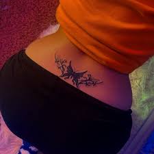 Tribal lower back tramp stamp cover up with tree and cute. Raven Fka Lvcttt On Instagram Fun Trampy Stampy I Made The Other Day For Overgrownchild17 Tra In 2021 Tramp Stamp Tattoos Tattoos Spine Tattoos For Women