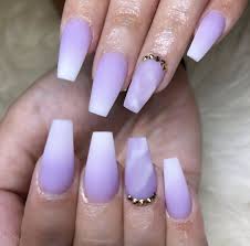 Purple Ombre And Marble Nails With Images Paznokcie