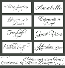 Font edwardian script can be described in the following words: Handwritten Fonts Collected By Missidesigner By Missidesigner On Deviantart