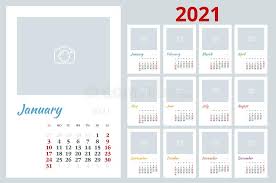 Redo att skriva ut, den här kalendern är helt gratis. 2021 Kalender Skriv Ut Mall Med Plats For Foto Logotyp Och Text Sondag Borjar Veckan Staende Orientering Uppsattning Av Vektor Illustrationer Illustration Av Horisontal Februari 166381717