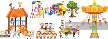 Thanks to komando dee for helping me make pixel art. Gluckliche Kinder Spielen Am Spielplatz Stock Illustration Getty Images