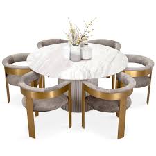 Get set for round dining table at argos. Ubud Marble Top Dining Table Round Modshop