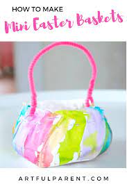 Making easter bunny baskets from paper plates or thick paper pieces is a quick and inexpensive project. Mini Easter Baskets A Beautiful Easter Craft Made With Paper Plates