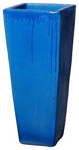 Maybe you would like to learn more about one of these? Square Tall Planter Blue Large Contemporary Outdoor Pots And Planters By Hedgeapple Houzz