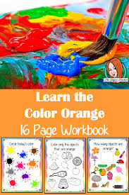 Color Orange 16 Page Workbook In 2020 Kindergarten Library Activities Workbook The Teacher Team