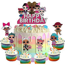 The most common lol birthday cake material is plastic. Lol Birthday Cake Hats Lol Party Supplies Cute Lol Party Pink Cake Decorations 1 Set Baibei 25 Pieces Of Lol Cake Topper Cake Decorations Skuitakst Toys Games