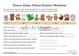 In other words, it shows the place taken by an ordinal numbers worksheet. Chinese Zodiac Ordinal Numbers Worksheet 1