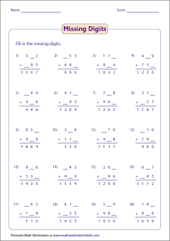 Missing number addition worksheets mental maths or early. Find The Missing Digits Three Digit Addition Subtraction Worksheets Addition And Subtraction Worksheets Addition Worksheets
