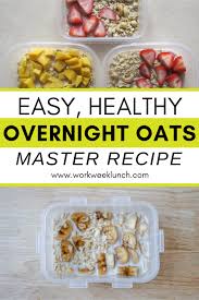 An easy step by step tutorial on how to make overnight oats in a jar + 28 tasty recipes. Breakfast Meal Prep Overnight Oats Master Recipe